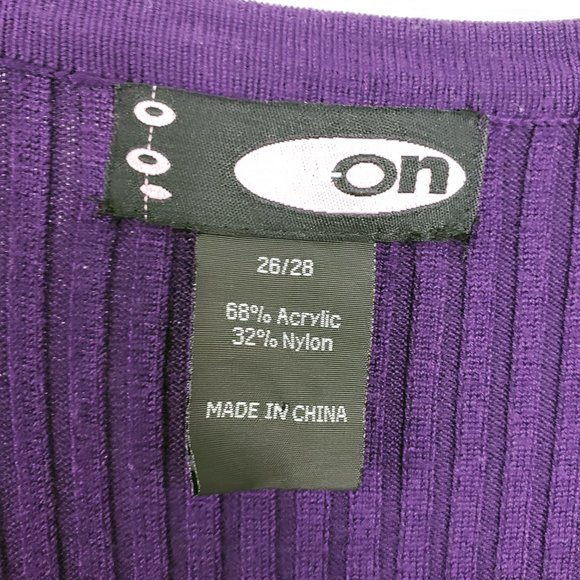 Liv On Women's Purple Knit V Neck Shirt Top Blouse Sweater Mini Dress Tunic - Picture 10 of 10